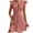 Pink, variant on Tqcoqu Women's Button Sundresses, Deep V Neck Ruffle Sleeve A Line Party Cocktail Dresses, Going Out Short Dress