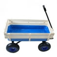thumbnail image 7 of Outdoor Wagon All Terrain Pulling with Wood Railing and Air Tires, 39" Pull-Along Wagon Garden Cart with Foldable Handle for Kids, 330 lbs Capacity for Beach, Sporting Events, Blue, 7 of 7