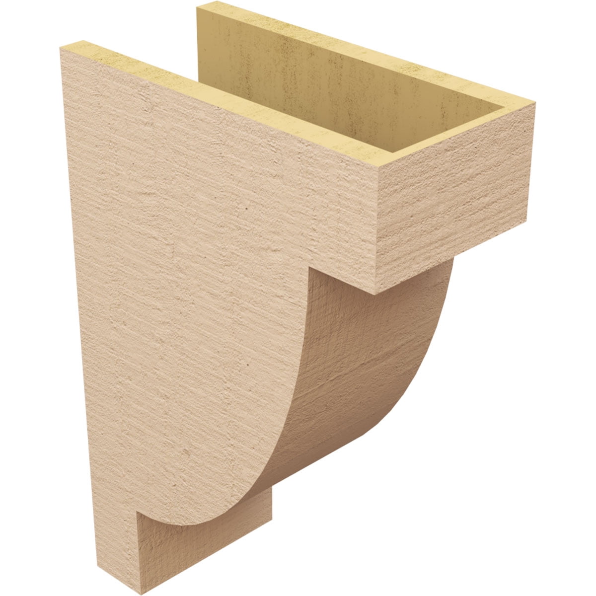 7"W x 14"D x 21"H Classic Alpine Rough Cedar Woodgrain TimberThane Corbel, Primed Tan