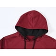 thumbnail image 3 of Yuyangdpb Men's Pullover Hoodies Warm Long Sleeve Drawstring Casual Hooded Sweatshirts with Kanga Pockets Burgundy L, 3 of 7