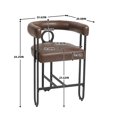 thumbnail image 3 of MAYEERTY House Hold Bar Stools Set of 2, Modern Bar Stool with Back, Black Metal Frames, Upholstered Bar Stools for Kitchen Island, Pub, Club (Dark Brown PU), 3 of 6