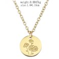 thumbnail image 2 of Dinheiro Collar de monedas redondas, flores talladas en acero de titanio, pequeños regalos colgantes, 2 of 5