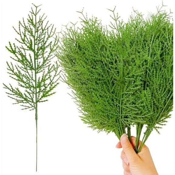 40 Pcs 14-Inch Artificial Greenery Stems, Christmas Picks, Pine Tree Decor Branches, Realistic Faux Cedar Pine Sprigs for Holiday Floral Arrangements, Wreaths, Craft DIY and Home Xmas Decorations