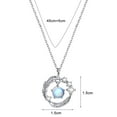 thumbnail image 6 of Women Necklace Moonstone Wing Design Jewelry Wear Resistant Pendant Necklace for Party, 6 of 7