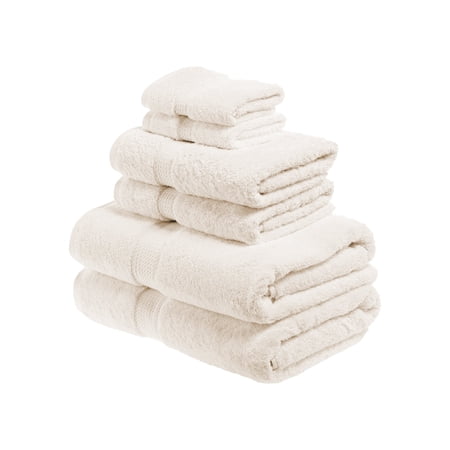 Egyptian Cotton 900 GSM Hotel Quality 6-Piece Towel Set 2 Face 2 Hand and 2 Bath Charcoal