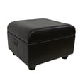 thumbnail image 1 of International Caravan Carmel Faux Cuir Pouf en Chocolat, 1 of 2