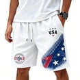 thumbnail image 6 of Dwelliawo 250 Anniversary Usa Mens Shorts Patriotic 250 anniversary usa flag White Shorts Men Drawstring Loose Fit Lightweight Elastic Waist Mens Vacation Shorts With Pockets White 4XL, 6 of 6