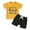 Yellow, variant on Toddler Boys Clothes Summer Outfit Sets Cotton T Shirt Short Sleeve Top Car Printed Baby Clothes