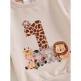 thumbnail image 6 of Musuos Baby Boy First Birthday Outfit, 6M 12M 18M Animal Print Long Sleeve Sweatshirt Elastic Waist Pants 2 Piece Set for Fall, 6 of 10