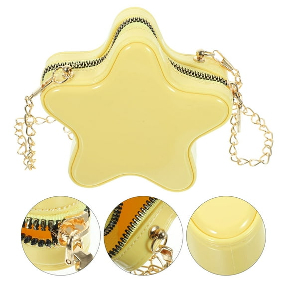 WORGEOUS Women's Shoulder Bag Square Yellow Alloy PVC Casual and Formal Handbag Stylish and