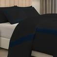 thumbnail image 5 of DNG Creations 5 Piece Full Black And Navy Blue Border Line Pattern Duvet Cover - 100% Egyptian Cotton, 800 Thread Count ( Oversized King ), 5 of 5