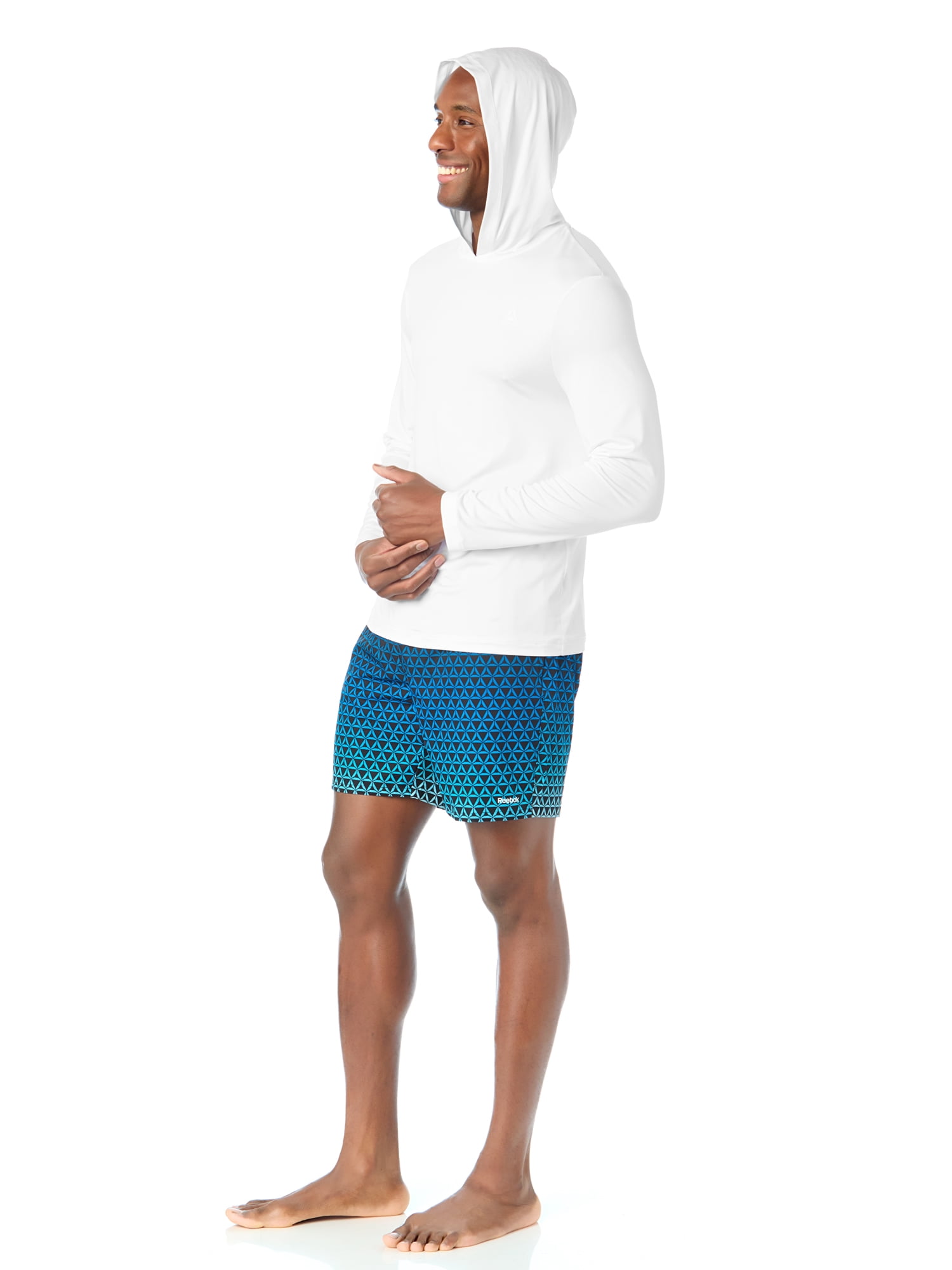 Men's and Big Men's Reebok Long Sleeve Hooded Rashguard, Sizes S-3XL