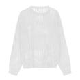 thumbnail image 5 of HAiming Hollow out Sweater for Women Trendy Pullover Round Neck Long Sleeve Knit Tops Casual Loose Comfort Cover Ups, 5 of 6