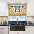 thumbnail image 4 of joogoo Cute Cow on Grassland Curtains Sets Half Window Cafe Farmhouse Tier 2 Panels Short Curtain Rod Pocket 27"W x 24"L, 4 of 7