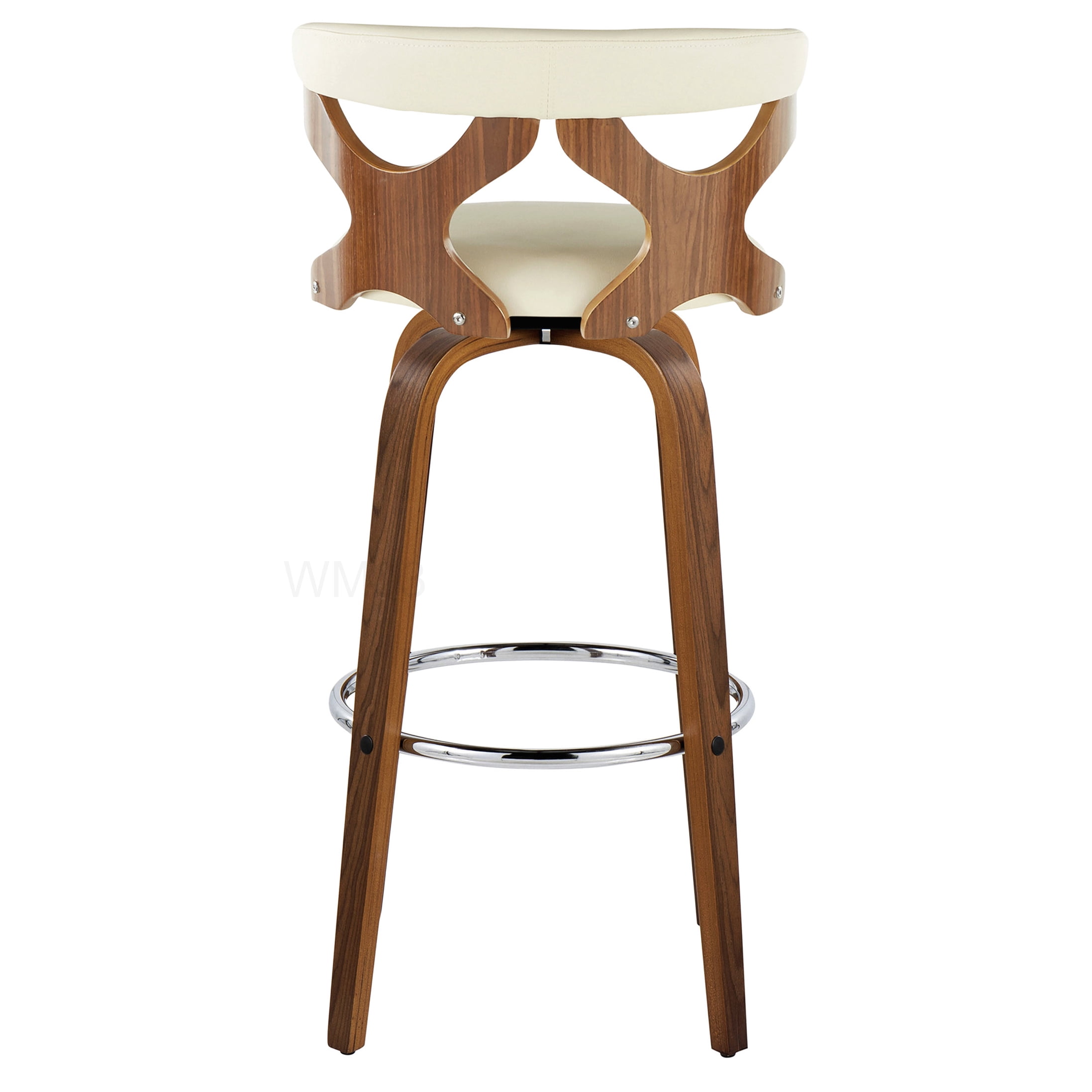 Modern Swivel Bar Stools Set of 2 with Faux Leather Seat, 30 Inch Counter Height Stools