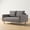 Charcoal Gray, variant on Furniture of America Doux Off White MCM Custom Boucle Upholstered Fabric Welt Trim Living Room Loveseat Sofa Couch