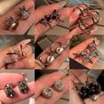 thumbnail image 5 of Pendientes retro coreanos con broche de plata S925, joyería elegante con viento frío para las orejas, pendientes de nicho con sentido avanzado, 5 of 5
