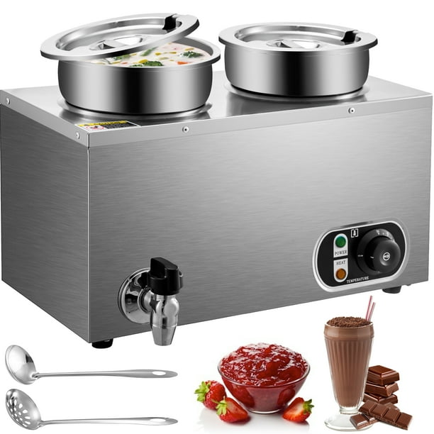 VEVOR 110V Commercial Soup Warmer 14.8 Qt Capacity, 500W Electric Food