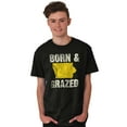 thumbnail image 4 of Iowa Born And Grazed IA Farmer Men's Graphic T Shirt Tees Brisco Brands S, 4 of 4