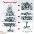 thumbnail image 3 of 7.5ft Frosted Christmas Tree with Lights, Christmas Tree Prelit with 3266 Branch Tips, 650 Warm Lights and Metal Stand by Homestock, 3 of 9