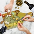 thumbnail image 4 of Animal Cutting Board, and Hippo Playing Football Cartoon Print Animal Design, Decorative Tempered Glass Cutting and Serving Board, Wine Bottle Shape, Orange Umber Purple, by Ambesonne, 4 of 5