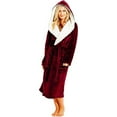 thumbnail image 2 of GZWYHT Robes for Women Plus Size Pajamas,Women Winter Plush Lengthened Shawl Bathrobe Home Clothes Long Sleeved Robe Coat,Bath Robe,Women'S Sleepwear,,Wine XL, 2 of 7