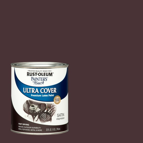 Espresso, Rust-Oleum Painter's Touch Ultra Cover Satin, Quart, 2 Pack