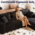 thumbnail image 2 of Nkurdsu 96" Modular Sectional Sofa, Boneless L-Shaped Cloud Couch, No Assembly Required, Modern Corduroy Sofa for Living Room, Black (Right Facing Chaise）, 2 of 8