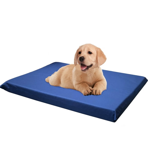 Dogbed4less Waterproof Washable 34"x27"x3" Memory Foam Mattress Bed for Small to Medium Dog, Navy