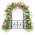 thumbnail image 6 of Garden Arch Arbor Trellis for Climbing Plants with Gate, Durable Metal Garden Arch Outdoor Wedding Arch, for Wedding Ceremony Party Plant Climbing Rose Vines Lawn Courtyard Patio, 6 of 10