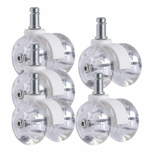 Ruedas universales para silla de oficina, 5 unidades, de repuesto, giratorias 360 degree, silenciosas, para escritorio Blanco A