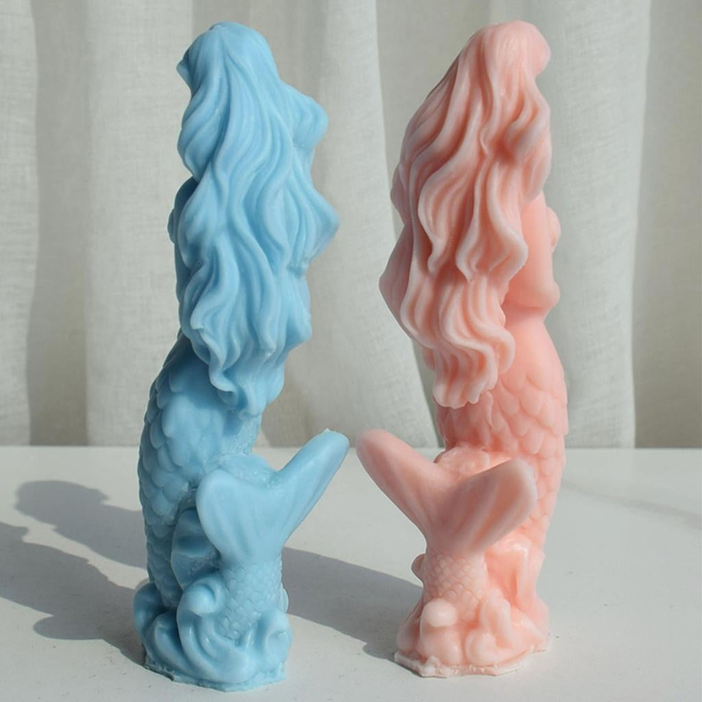 Giaone Mermaids Molds Epoxy Resin Mold DIY Candle Mold Table Ornament Making Tool