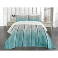 thumbnail image 3 of Ambesonne Rustic Quilted Bedspread Set 3 Pcs, Digital Wood Panels, Queen Size, Pale Blue Grey, 3 of 5