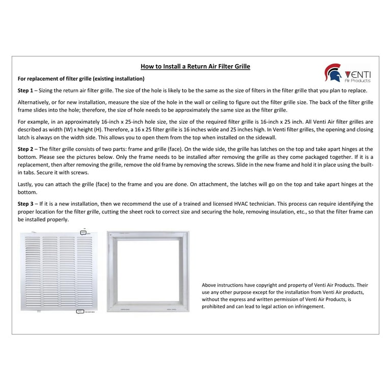 Ceiling Return Air Grille Installation | Shelly Lighting