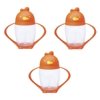 Lollacup Infant And Toddler Straw Cup, 3 Pack - Orange/Orange/Orange
