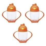 Lollacup Infant And Toddler Straw Cup, 3 Pack - Orange/Orange/Orange