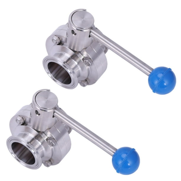 2X 1-1 / 2 Pulgadas 38 mm Sus304 Acero Inoxidable Sanitario 1.5 Pulgadas Tri Abrazadera Mariposa Válvula de Control de Flujo Cerveza Casera Producto LáCteo