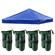 InstaHibit 9.6x9.6 Ft Pop up Canopy Top with 4 Sand Weight Bags Beach Camping