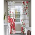 thumbnail image 4 of Valentines Love Heart Sheer Curtains 63 Inch Length 2 Panels Set for Living Room/Bedroom, Retro Red Eucalyptus Botanical Kitchen Curtains Grommet Semi-Sheer Curtains Window Treatments 42"x63"x2, 4 of 7