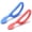Red + Blue, variant on Special Supplies Duo Spoon Loops Oral Motor Therapy Tools – Textured Stimulation Sensory Input for Babies & Toddlers – BPA Free Silicone Utensils (2 Pack)