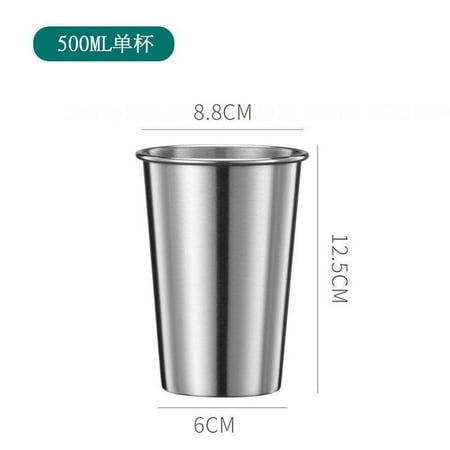 

18 Oz Stainless Steel Cup Double Wall Stainless Steel Vacuum Insulation Stackable & Reusable Steel Cup For Drinking Outdoors Single Silver