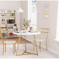 thumbnail image 4 of Round dining mesa set para 2: kitchen mesa con 2 forrado sillas, 3-piece circle dining mesa set para kitchen, apartment small spaces - marble blanca, 4 of 6
