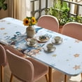 thumbnail image 3 of Blue Gnomes Christmas Table Cloths for 8 Foot Rectangle Tables, Xmas Gifts Snowflake Winter Patio Waterproof Elastic Fitted Tablecloths, Washable Rectangular Table Cover for Camping, 3 of 8