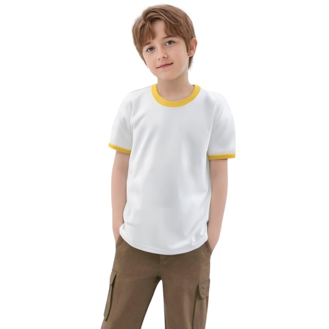 Ensemble Taille 16 pour Garçons, T-Shirts à Manches Courtes Col Rond pour Enfants