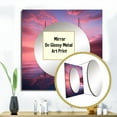 thumbnail image 3 of Designart "White Yacht Rosy Blue Sundown Reflection II" Boat Purple Large Square Mirror - Square Bedroom Mirror Printed Wall Decor - Modern Square Printed Wall Mirror Art, 3 of 5