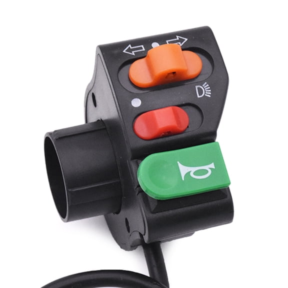 Huhudde 3 in 1 Motorcycle Electric Scooter Switch Button for Horn Turn Signal Headlight