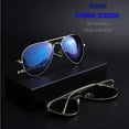 thumbnail image 4 of FEISEDY Polarized Aviator Sunglasses for Men Women Mirrored Lenses Metal Classic B2610, 4 of 14