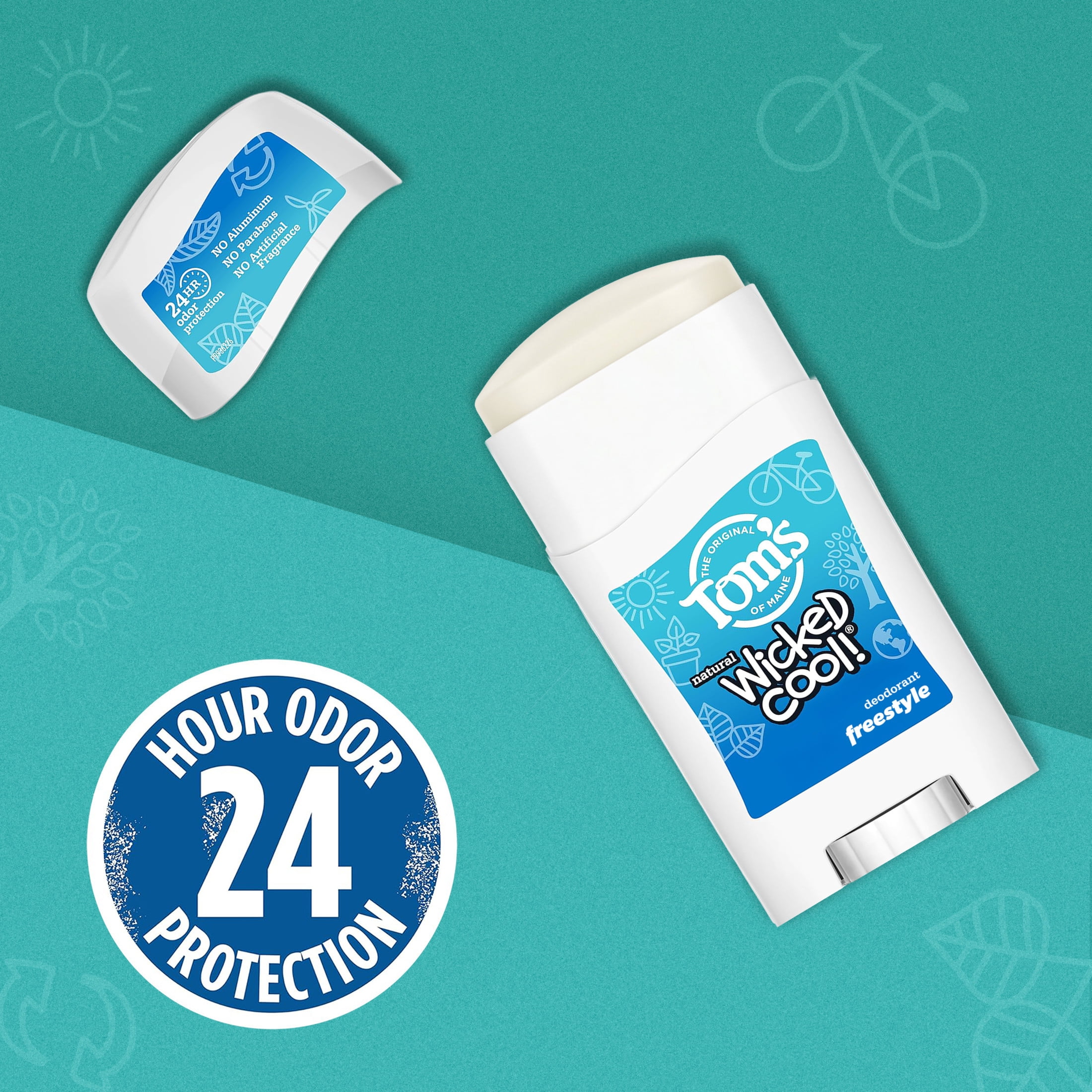 Tom's of Maine Freestyle Wicked Cool! Natural Deodorant for Tweens, Aluminum Free Deodorant, 1.6 oz