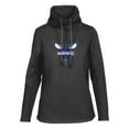 thumbnail image 2 of Women's Levelwear Black Charlotte Hornets Loop Core Funnel Neck Pullover Sweatshirt, 2 of 3