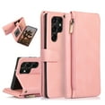 thumbnail image 1 of SaniMore Samsung Galaxy S22 Ultra Case (6.8" 2022) with Zipper Wallet & Wrist Strap & Magnetic Closure Card Slots Kickstand Slim Full-around Protective Business Cover for Galaxy S22 Ultra, Rosegold, 1 of 15